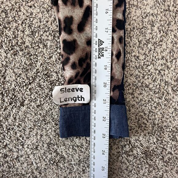 John Mark Womens S Maximalist Artsy Boho Western Distressed Button Down Shirt - Picture 11 of 12